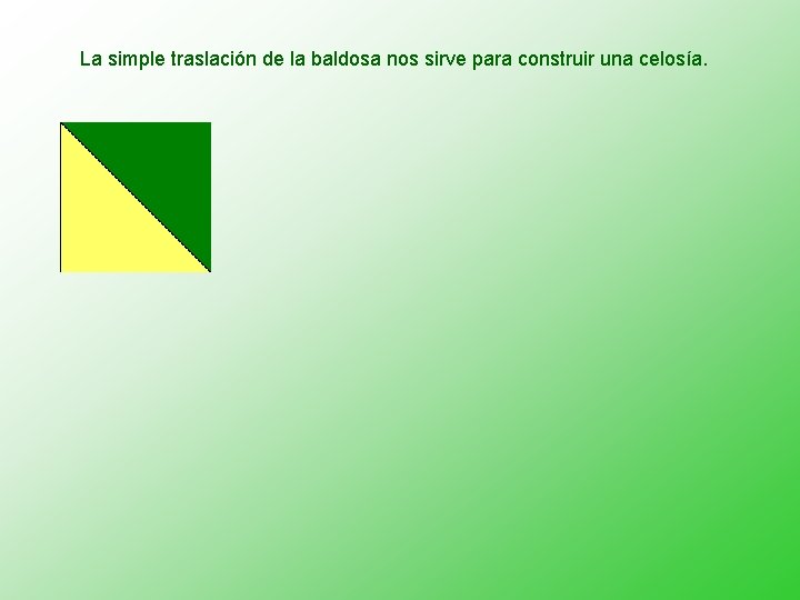 La simple traslación de la baldosa nos sirve para construir una celosía. 