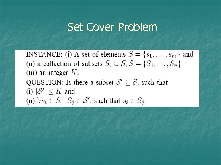 Set Cover Problem 