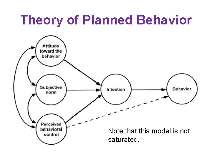 Theory of Planned Behavior Note that this model is not saturated. 