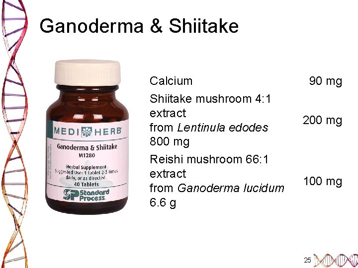 Ganoderma & Shiitake Calcium Shiitake mushroom 4: 1 extract from Lentinula edodes 800 mg
