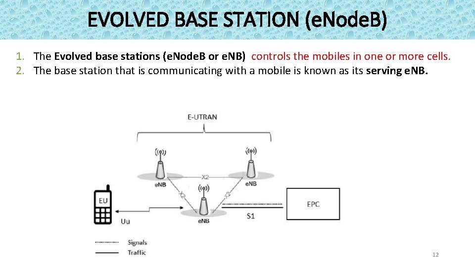 EVOLVED BASE STATION (e. Node. B) 1. The Evolved base stations (e. Node. B