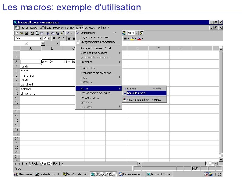 Les macros: exemple d'utilisation 