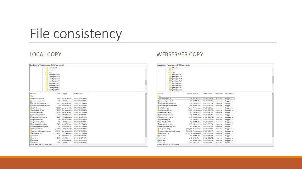 File consistency LOCAL COPY WEBSERVER COPY 