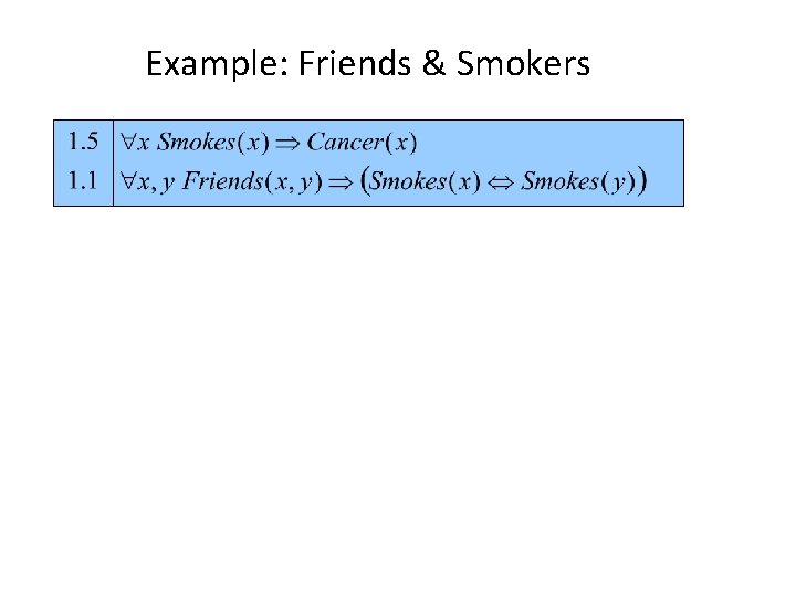 Example: Friends & Smokers 