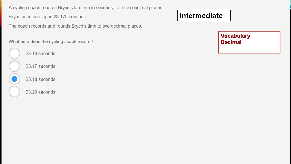 intermediate Vocabulary Decimal 