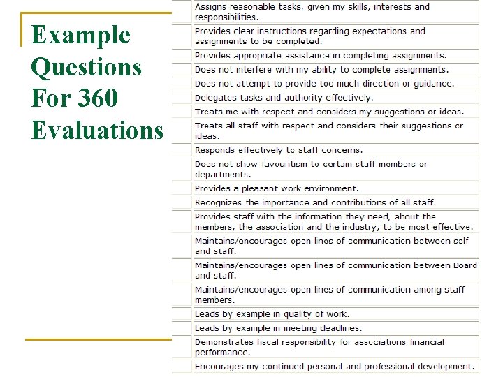 Example Questions For 360 Evaluations 