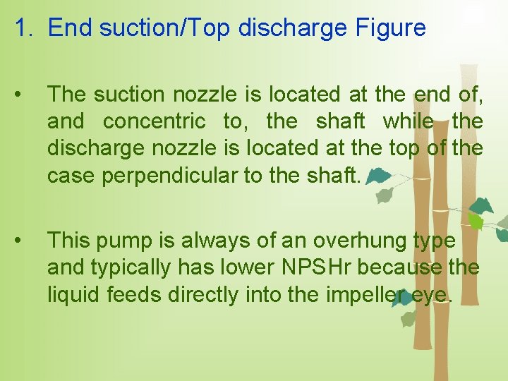 1. End suction/Top discharge Figure • The suction nozzle is located at the end