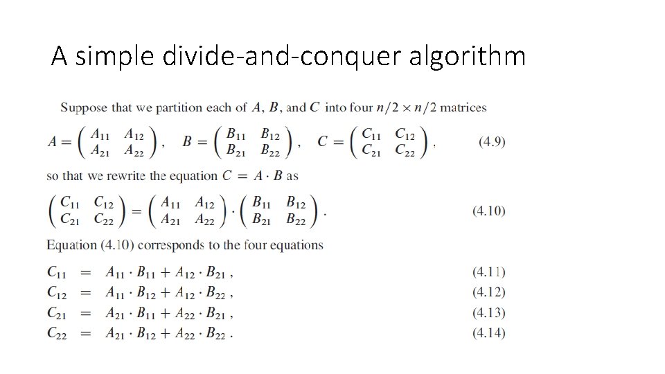 A simple divide-and-conquer algorithm 