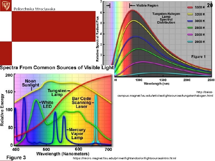 20 http: //zeisscampus. magnet. fsu. edu/articles/lightsources/tungstenhalogen. html https: //micro. magnet. fsu. edu/primer/lightandcolor/lightsourcesintro. html 