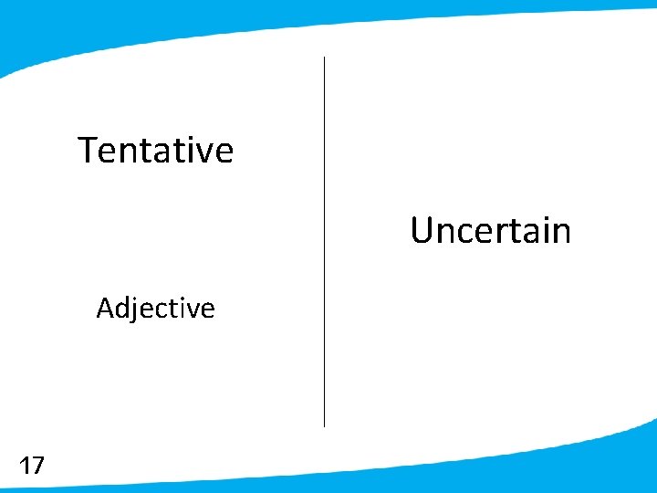 Tentative Uncertain Adjective 17 