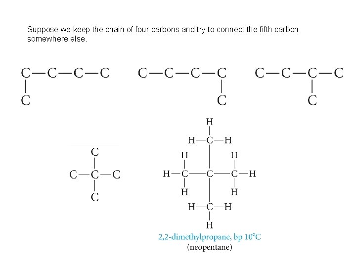 Suppose we keep the chain of four carbons and try to connect the fifth