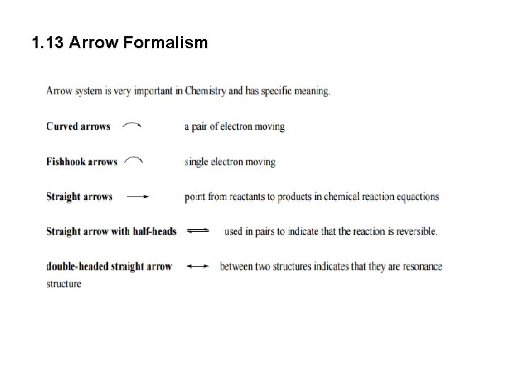 1. 13 Arrow Formalism 