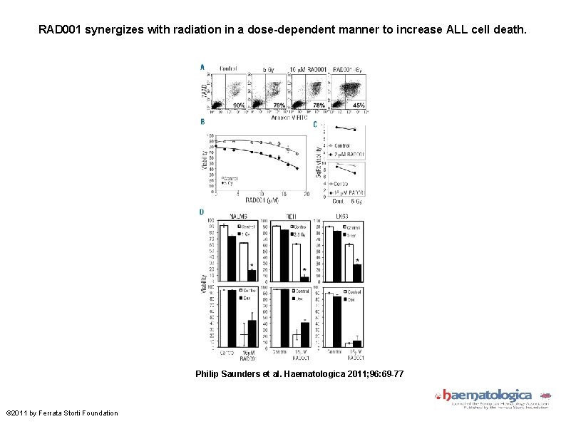 RAD 001 synergizes with radiation in a dose-dependent manner to increase ALL cell death.