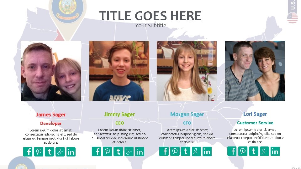 TITLE GOES HERE Your Subtitle James Sager Jimmy Sager Morgan Sager Lori Sager Developer