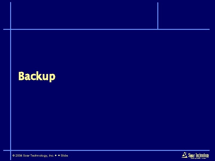 Backup © 2004 Soar Technology, Inc. Slide 