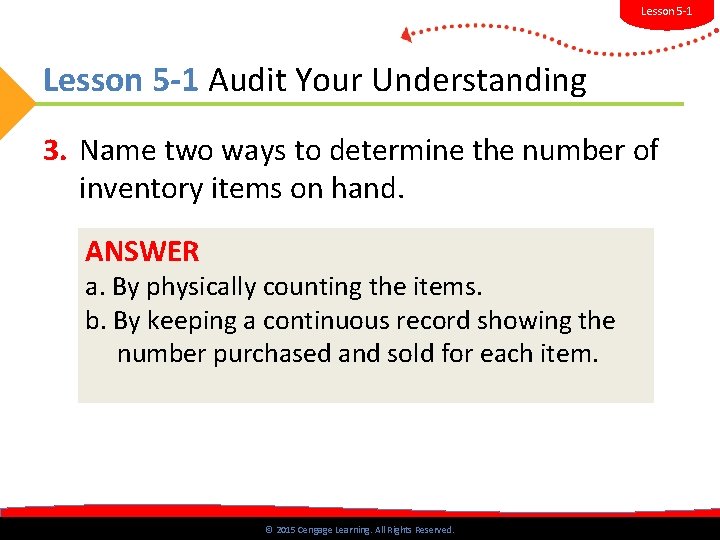 Lesson 5 -1 Audit Your Understanding 3. Name two ways to determine the number