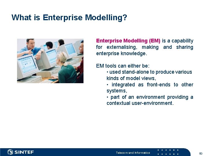 What is Enterprise Modelling? Enterprise Modelling (EM) is a capability for externalising, making and