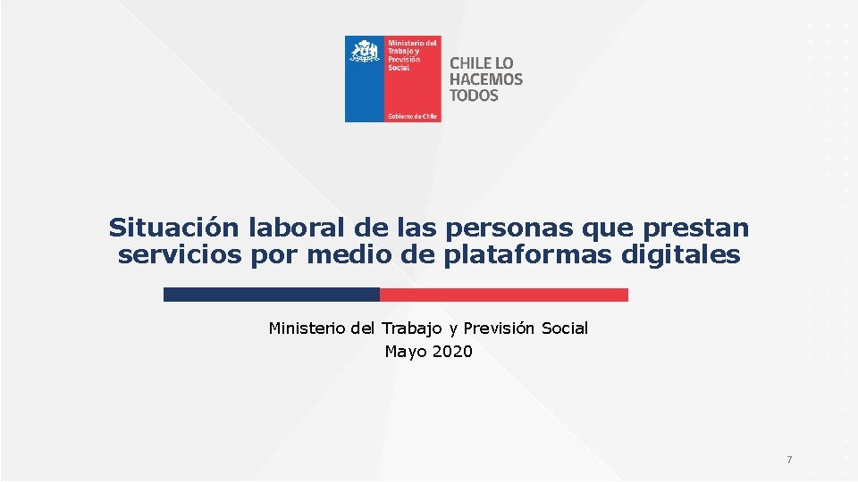 Situación laboral de las personas que prestan servicios por medio de plataformas digitales Ministerio