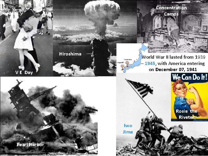 Concentration Camps Hiroshima World War II lasted from 1939 – 1945, with America entering