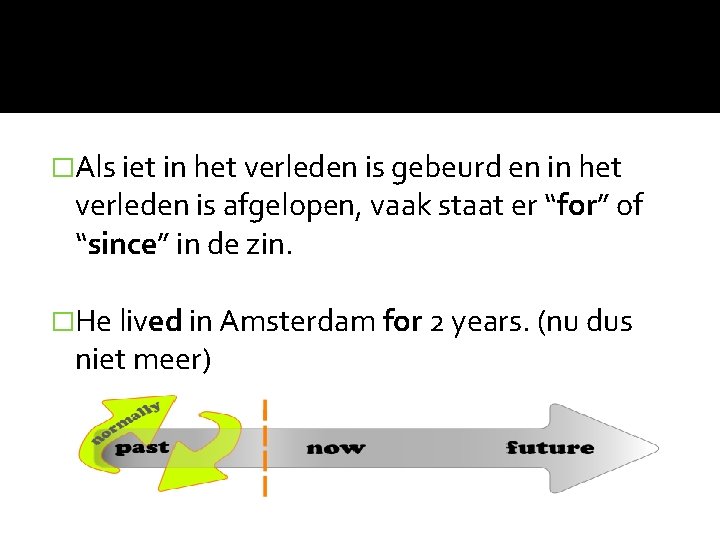 �Als iet in het verleden is gebeurd en in het verleden is afgelopen, vaak