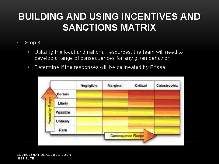 BUILDING AND USING INCENTIVES AND SANCTIONS MATRIX • Step 3 • Utilizing the local