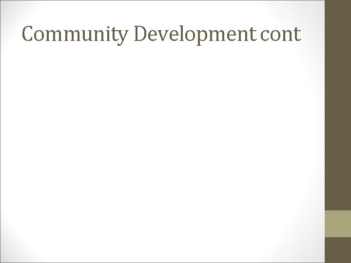 Community Development cont 