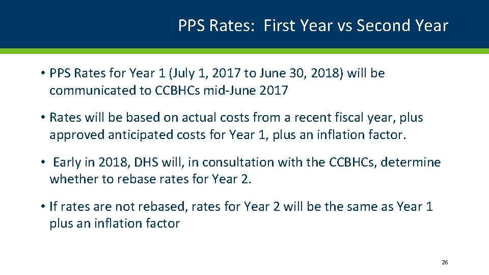 PPS Rates: First Year vs Second Year • PPS Rates for Year 1 (July