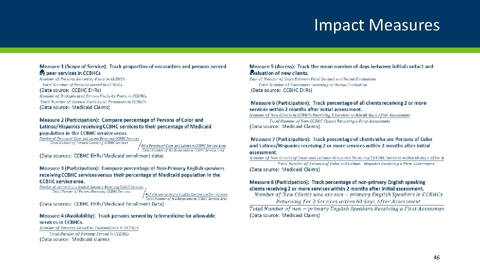 Impact Measures • • 46 