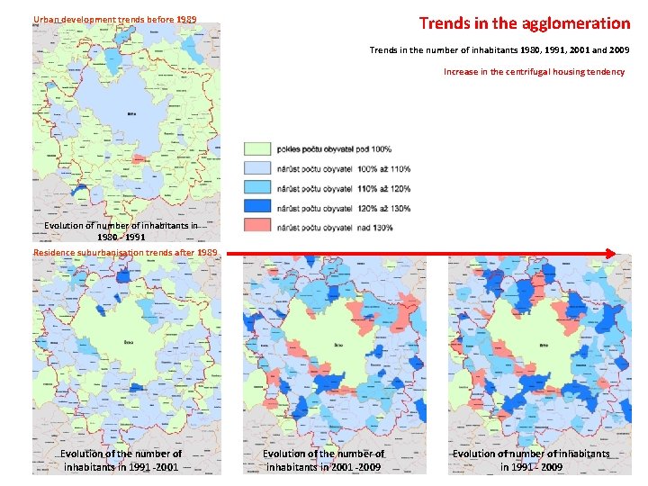 Trends in the agglomeration Urban development trends before 1989 Trends in the number of