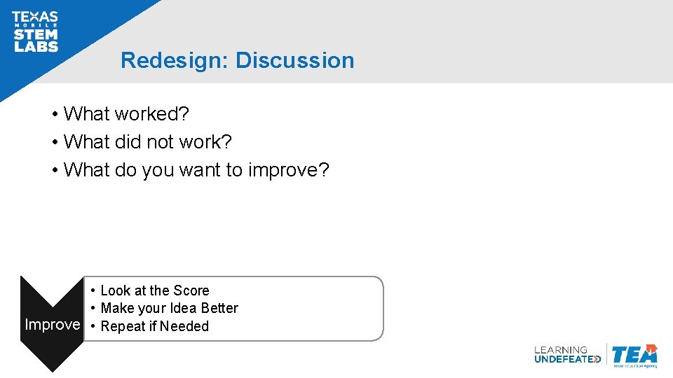 Redesign: Discussion • What worked? • What did not work? • What do you Redesign: Discussion • What worked? • What did not work? • What do you