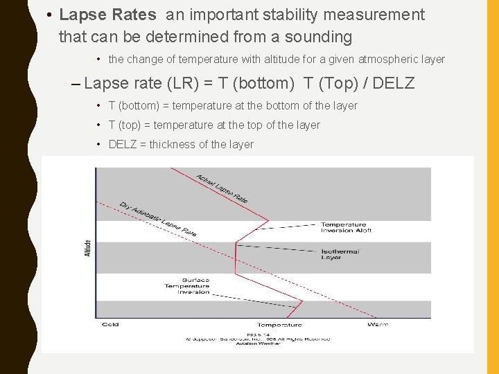  • Lapse Rates an important stability measurement that can be determined from a