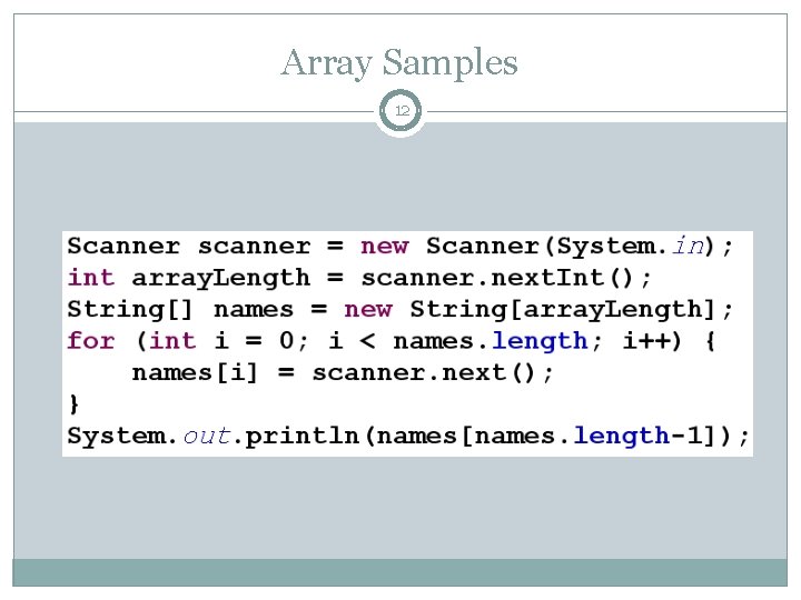 Array Samples 12 