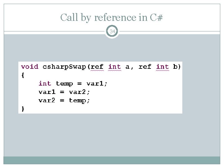 Call by reference in C# 34 