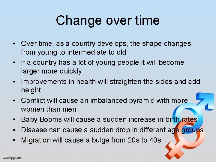 Change over time • Over time, as a country develops, the shape changes from Change over time • Over time, as a country develops, the shape changes from