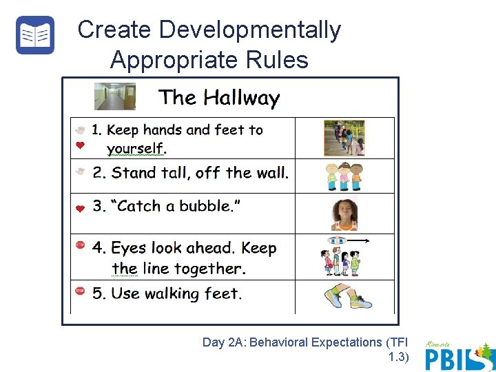 Create Developmentally Appropriate Rules Day 2 A: Behavioral Expectations (TFI 1. 3) 