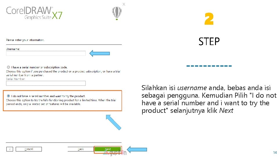 2 Silahkan isi username anda, bebas anda isi sebagai pengguna. Kemudian Pilih "I do