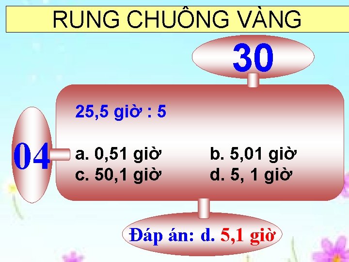 RUNG CHUÔNG VÀNG 30 29 28 27 26 25 24 23 22 21 20