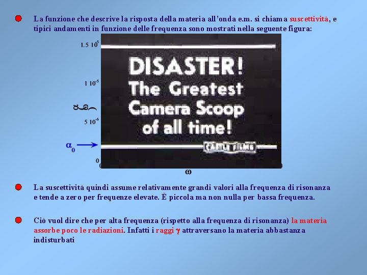 La funzione che descrive la risposta della materia all’onda e. m. si chiama suscettività,