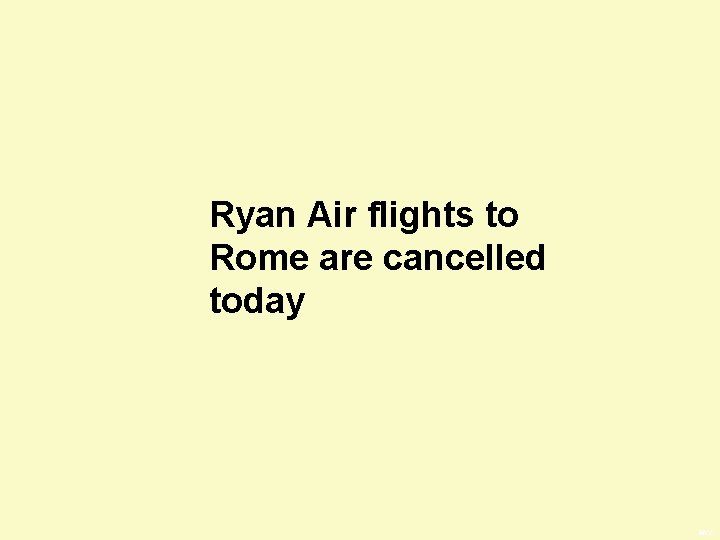 Ryan Air flights to Rome are cancelled today BWS 