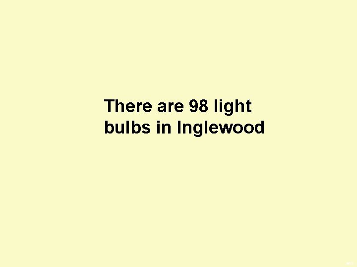 There are 98 light bulbs in Inglewood BWS 