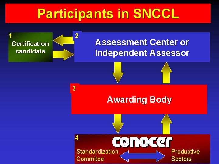 Participants in SNCCL 1 2 Certification candidate Assessment Center or Independent Assessor 3 Awarding