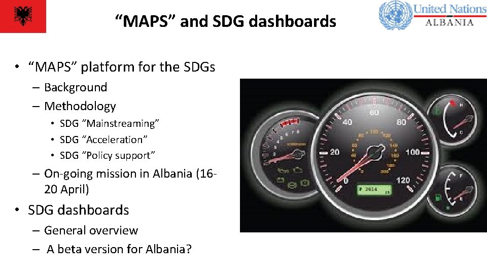 “MAPS” and SDG dashboards • “MAPS” platform for the SDGs – Background – Methodology