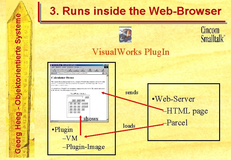 Georg Heeg - Objektorientierte Systeme 3. Runs inside the Web-Browser Visual. Works Plug. In
