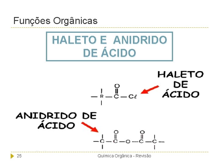 Funções Orgânicas HALETO E ANIDRIDO DE ÁCIDO 25 Química Orgânica - Revisão 