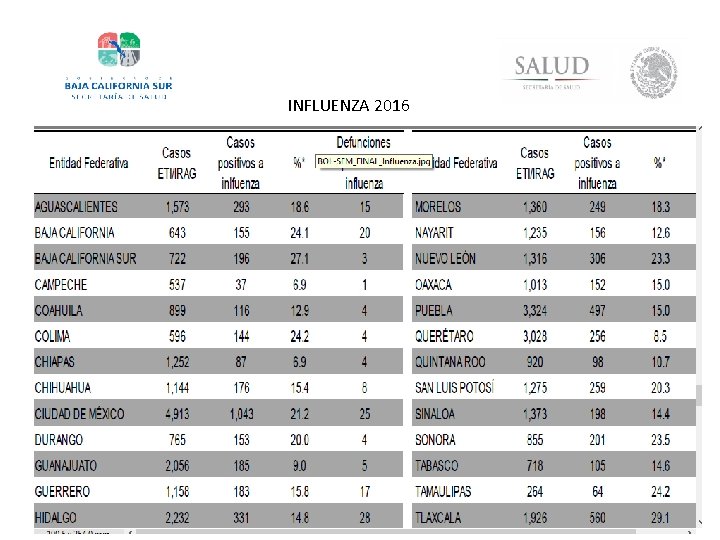 INFLUENZA 2016 