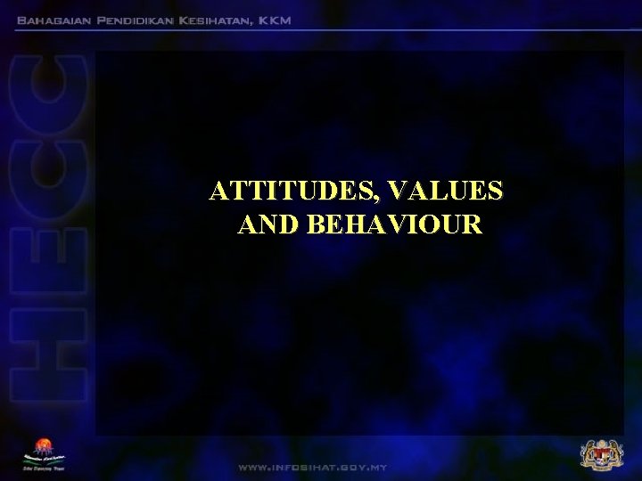 ATTITUDES, VALUES AND BEHAVIOUR ATTITUDES, VALUES AND BEHAVIOUR