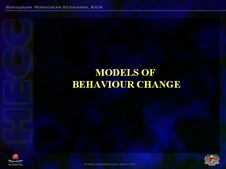 MODELS OF BEHAVIOUR CHANGE MODELS OF BEHAVIOUR CHANGE