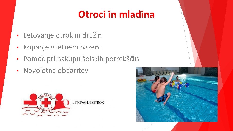 Otroci in mladina • Letovanje otrok in družin • Kopanje v letnem bazenu •