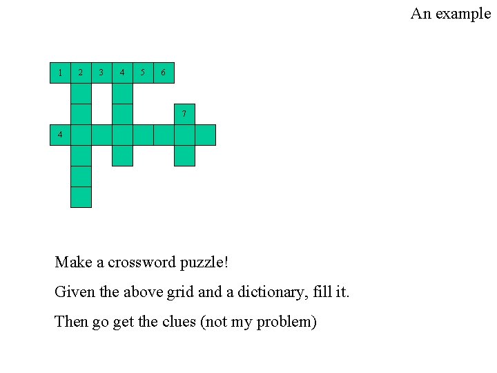 An example 1 2 3 4 5 6 7 4 Make a crossword puzzle!