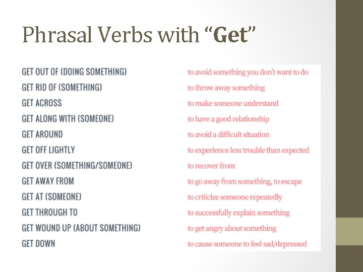 Phrasal Verbs with “Get” 